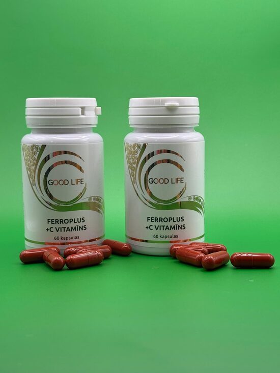 2GB. FERROPLUS +C VITAMĪNS (120 kapsulas)